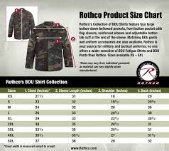 rothco bdu shirt size chart uniform tactical supply