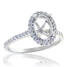 Oval center diamond in delicate pave band design with additional diamond detailing running up each of the four prongs modal title. 24ct Tw Diamond Halo 14k Ring Mount 026799 1 750 00cad The Diamond Outlet Your Neighbourhood Jewellery Experts