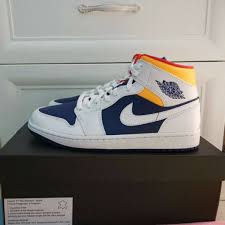 Consignment 29stealdeal 29consignment Air Jordan 1 Mid Royal Blue Laser Orange Size Us 11 Us 8 Kondisi Bnib Lo In 2020 Off White Blazer Sneakers Jordan 1 Mid