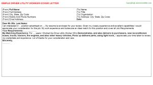 How to write a nurse application letter. Driver Utility Worker Cover Letter