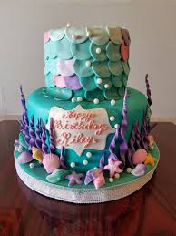 Unique Birthday Cake For Sister In Law Under The Sea Mermaid Birthday Cake Adrienne Co Bakery Mermaid Birthday Cakes Animal Birthday Cakes Fish Cake Birthday