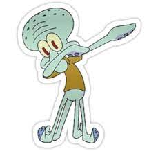 Squidward Dabbing Sticker By Ethan Williams Squidward Squidward Painting Stickers