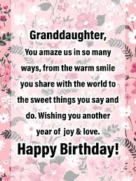 Every year, her birthday marks both an increase in age and another incredible … Joy Love Happy Birthday Cards For Granddaughter Birthday Greeting Cards By Davia