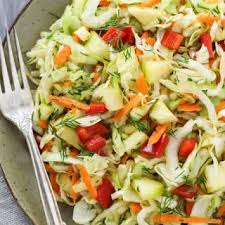 Super Healthy Cabbage Salad With Green Cabbage Green Apple Carrot Red Pepper Dill White Vinega Cabbage Salad Recipes Cabbage Recipes Healthy Cabbage Salad