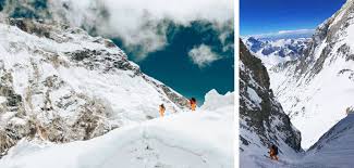 Au pied du mont blanc (4810m), le sommet le plus haut d'europe occidentale, l'atmosphère de la ville de chamonix avec ses paysages spectaculaires attirent des gens du monde entier. Une Ligne De 2 Km A Ski Sur Le Quatrieme Plus Haut Sommet Du Monde