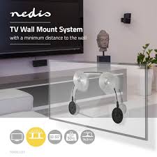 On the wall, measure the same distances up from the tape and make marks at the stud locations. Fixed Tv Wall Mount 32 55 Maximum Supported Screen Weight 50 Kg Minimum Wall Distance 14 5 Mm Mounting Wire Abs Steel Black Silver Nedis