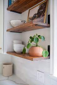 Diy Budget Friendly Floating Look Open Shelves Diy Wood Shelves Floating Shelves Diy Wood Floating Shelves