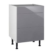 Colonne de cuisine 60 cm 2 portes 1 ouverture firminy blanc et gris. Meuble De Cuisine Gossip Gris Facade 1 Tiroir 2 Casseroliers Caisson Bas L 60 Cm Castorama