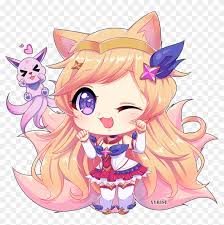 Done with banana space goat! Chibi Star Guardian Ahri Star Guardian Ahri Chibi Clipart 1547164 Pikpng
