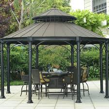 Tipton 14 3 Ft W X 14 3 Ft D Steel Permanent Gazebo Outdoor Pergola Permanent Gazebo Gazebo