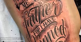 What we lack in size we make up in quality of our art and our bright, clean and open floor plan. Forgive Me Father For I Have Sinned Tattoo On The