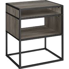Walker Edison Af20jergw Industrial Modern Side Table Grey Wash Black Metal In 2020 Side Table Wood Modern Side Table Unique Furniture Pieces