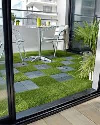 Artificial Grass Series Pp 12 X 12 Plastic Interlocking Deck Tiles In Green Apartment Balcony Garden Balcony Design Apartment Garden