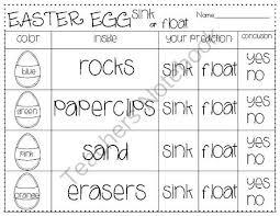 free easter egg sink or float (science