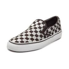 Black And Grey Checkered Slip On Vans Vans Slip On Metallic Chex Skate Shoe Black Silver 497119 Vans Slip On Silver Vans Vans