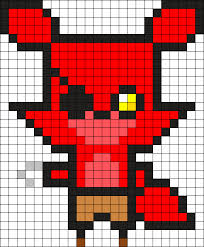 Cute Foxy Kandi Pattern Pixel Art Grid Diy Perler Beads Fnaf Crafts