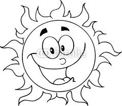 Outlined Happy Sun Cartoon Character Sun Coloring Pages Moon Coloring Pages Star Coloring Pages