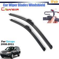 Cawanerl Bracketless Car Front Window Windshield Soft Rubber Wiper Blades 1 Pair For 2008 2011 Ford Escape Car Wiper Windscreen Wipers Windshield