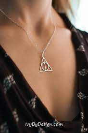 Sale Deathly Hallows Necklace Sterling Silver Horcrux Pendant Mothers Day Gift Geekery Geek Gift Triangle Circle Accesorios Anillos Plateria