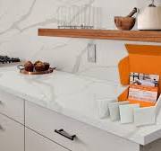 Quartz Countertop Sample in Calacatta Botanica