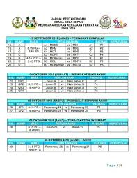 Peraturan bola sepak telah dibuat oleh ebenezer cobb morley sebelum ianya dikemaskinikan di satu mesyuarat the football association (fa) pada 8 disember. Jadual Pertandingan Bolasepak Liga Lokal Perak Facebook