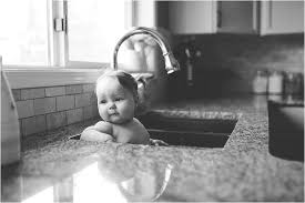 kitchen sink baby photography session