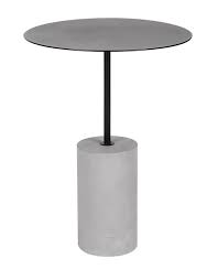 Pier Side Table Concrete Base Powder Coated Top In Black Or White 18 Dia X 24 H Side Table Pedestal Side Table Side Table Design