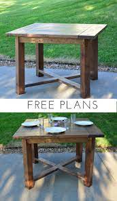 Build Your Own X Base Square Farmhouse Dining Table With These Simple Free Plans From Bitterroot Diy Diy Kitchen Table Diy Patio Table Farmhouse Dining Table