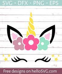Download Unicorn Face With Flowers Svg Free Svg Files Hellosvg Com