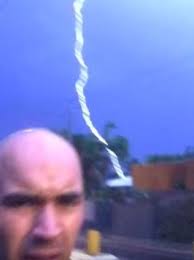 Man's near miss with lightning bolt