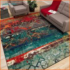 Unique Area Rug Multi Color Faded Design Bright Bold Teal Blue Red Orange Carpet Colorful Area Rug Teal Living Rooms Living Room Colors