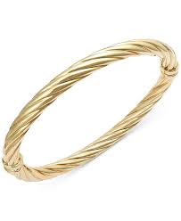 Only 1 available and it's in 1 person's cart. Italian Gold Twist Hinge Bangle Bracelet In 14k Gold Or White Gold Reviews Bracelets Jewelry Watches Macy S