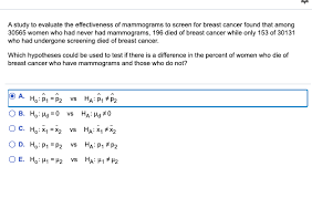 The average size of breast cancer, when found on mammograms, is 1.1 cm. Solved A Study To Evaluate The Effectiveness Of Mammogram Chegg Com