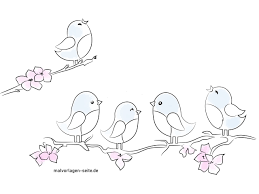 Ausmalbilder sommer 19 ausmalbilder zum ausdrucken. Kostenlose Fensterbilder Vorlage Mit Vogeln Fruhling Und Sommer