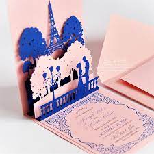 Pop Up Wedding Invitations Lovers Of Paris Eiffel Tower Card Etsy Pop Up Invitation Wedding Invitations Diy Wedding Cards