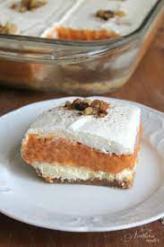 The recipe for sugar free pumpkin bars. Low Carb Layered Pumpkin Dessert Thm S Keto Gf Northern Nester