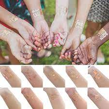 Novelty Mini Cute Supplies Rose Bride Gold Tattoo Flash Temporary Waterproof Tattoo Bachelor H Sticker Decor Gold Stickers Bachelorette Party Temporary Tattoos