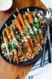 Toss carrots with 2 tbsp. Roasted Carrots With Farro Chickpeas Cookie And Kate