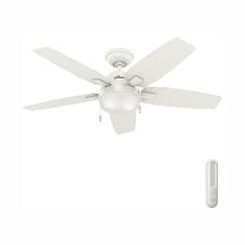 Hunter Antero 46 In Led Indoor Fresh White Ceiling Fan With Light Bundled With Handheld Remote Control 59215r The Home Depot In 2020 White Ceiling Fan Ceiling Fan With Light Fan Light