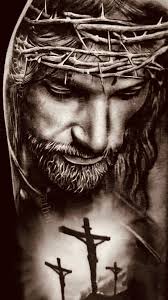 Black and grey 3d jesus with saint mary tattoo on man chest. Pin On Pics