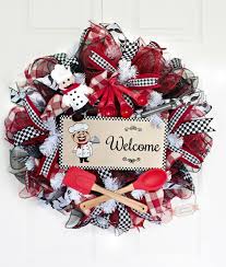Black And White Deco Mesh Christmas Wreath 24 Quot Chef Welcome Deco Mesh Wreath Chef Wreath Welcome Mesh Wreath Red Black Wreath Kitchen Wreath Kitchen Wreath Deco Mesh Wreaths Chef Kitchen Decor