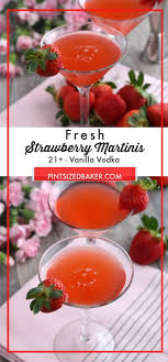 Drinks to make with strawberry vodka. Fresh Strawberry Vodka Martini Recipe Video Pint Sized Baker