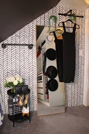 Use them to make a system supported by vertical rods screwed to the ceiling and floor or to make freestanding racks. Walk In Attic Closet Makeover On A Budget Steffanys Choice Home Decor