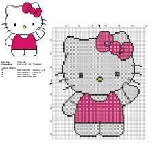 Hello Kitty With Purple Dress Free Cross Stitch Pattern 65 X