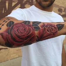 Image Result For Lotus Half Sleeve Forearm Men Rose Tattoos For Men Rose Tattoos Cool Forearm Tattoos