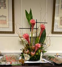Tropical Flowers Used For A Fifth Third Bank Event Designed By Naples Fl Florist Event P Tropical Flower Arrangements Ikebana Arrangements Corporate Flowers