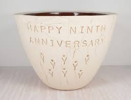 Ninth Wedding Anniversary Pottery Bowl 9th Anniversary Gift Traditional Anniversary Pottery Unique Wedding Gift Wife Pottery Gift Unique Wedding Gifts Wedding Gift Wife Anniversary Gifts