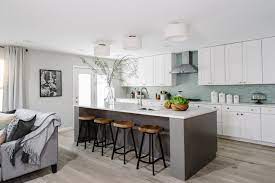 Grey floors won't make a statement but will delicately. Kitchen Of The Week A Soothing Gray And White Open Concept