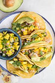 Season with cumin, coriander, smoked paprika, cayenne, 1/2 teaspoon salt, and black pepper. Fish Tacos With Mango Salsa The Roasted Root