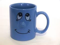 Funny Emotion Smile Collectible Blue Ceramic Coffee Mug 3d Protruding Nose Aris Mugs Blue Ceramics Coffee Mugs